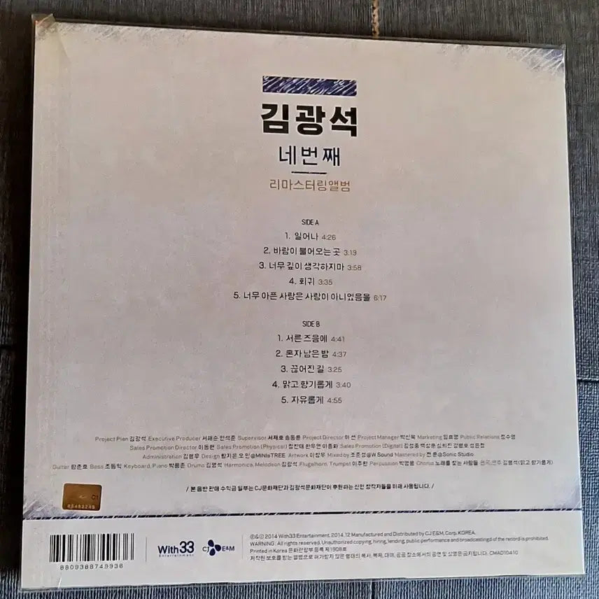 [BUNJANG] Kim Kwang Seok 4th Album Remastering LP / 김광석 4집 리마스터링lp