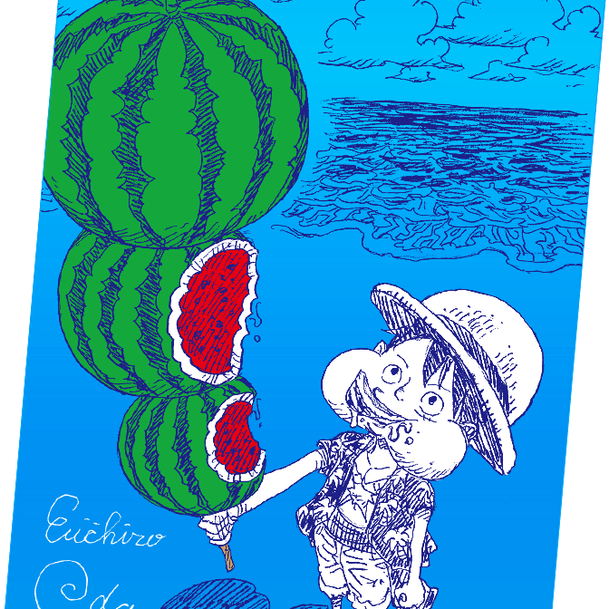 [BUNJANG] One Piece Card Natsukomi 2026 Metallic Holo Promo Card Watermelon Luffy / 원피스 카드 / 나츠코미 2026 메탈릭 홀로 프로모카드 수박 루피