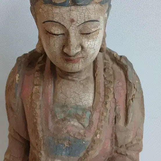 [BUNJANG] Antique Wooden Gilt-Bronze Buddha Statue / 당채목조 관세음보살상입상
