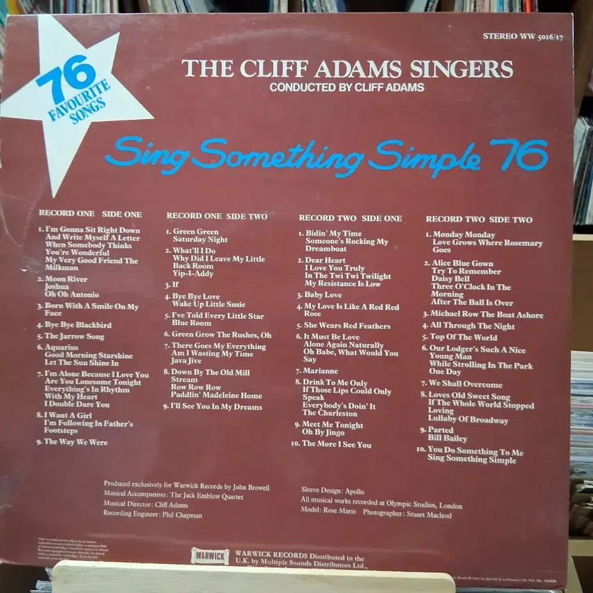 [BUNJANG] The Cliff Adams Singers Sing Something Simple 76 Double LP / 더 클리프 아담스 싱어즈 싱 썸씽 심플 76 더블 LP