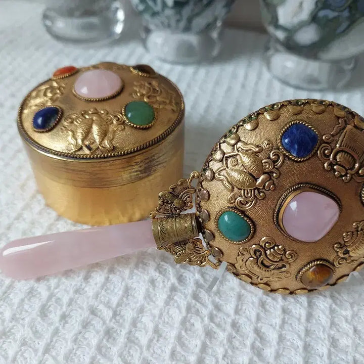 [BUNJANG] Antique Gemstone Mirror and Jewelry Box Set / 앤틱 원석 거울 2 점 팝니다.