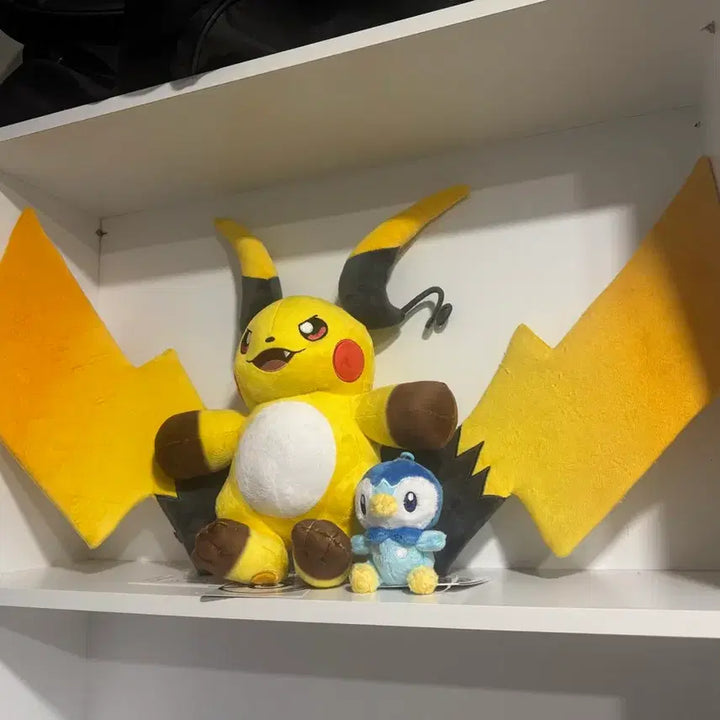 [BUNJANG] Pokemon Center Hiroshima Mega Pikachu Doll + Piplup Keychain Set / 메가라이츄X 인형+팽도리 키링