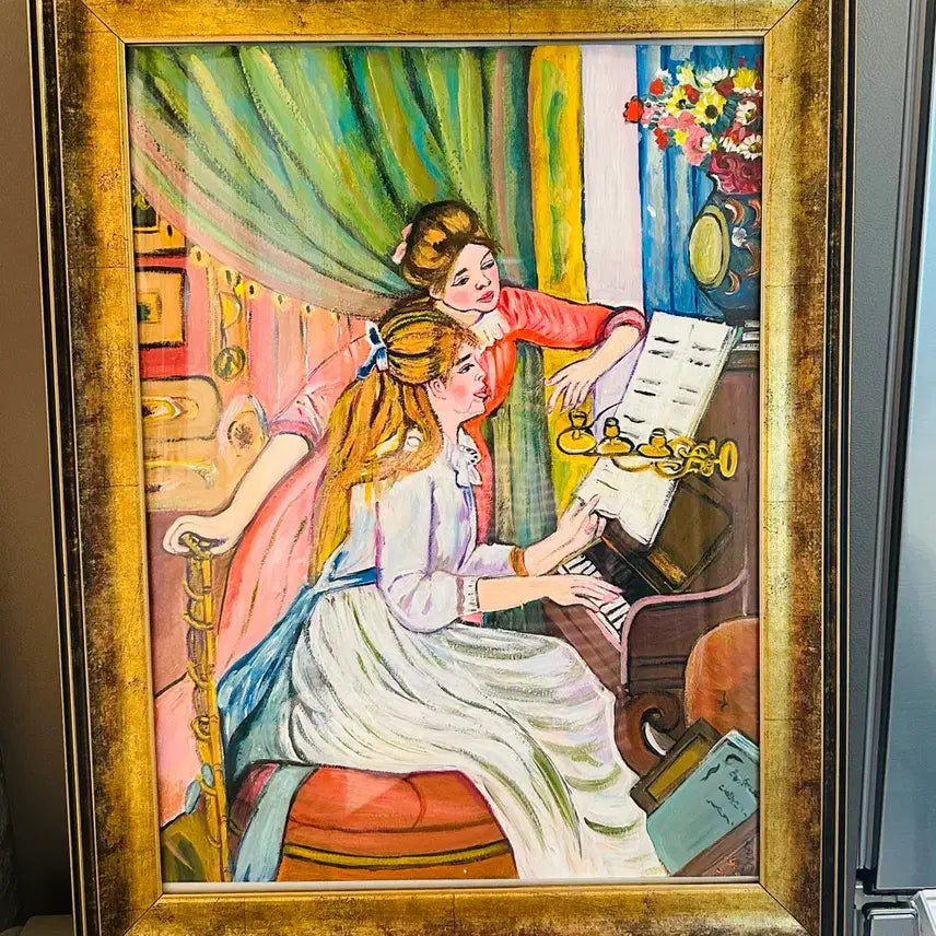 [BUNJANG] Pierre-Auguste Renoir "Two Young Girls at the Piano" Framed Oil Painting / 르노아르. 피아노치는두자매(표구액자)