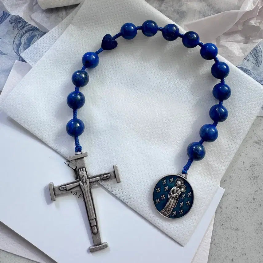 [BUNJANG] Lapis Lazuli Rosary Handmade / 천연 청금석 라피스라줄리 원석 수공예 묵주