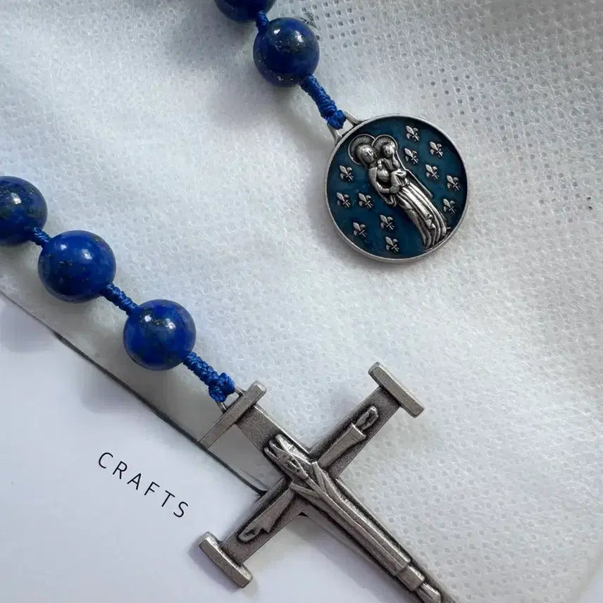 [BUNJANG] Lapis Lazuli Rosary Handmade / 천연 청금석 라피스라줄리 원석 수공예 묵주