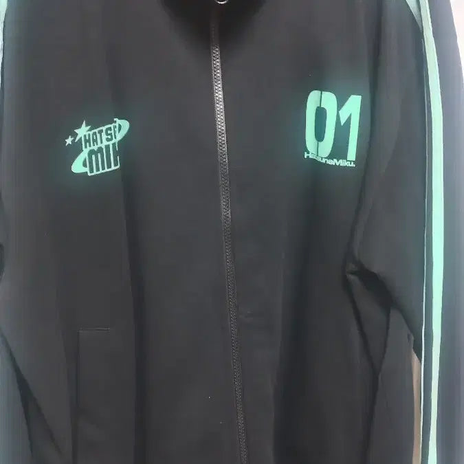 [BUNJANG] SPAO x Hatsune Miku Track Jacket Black 2XL / 스파오 x 하츠네미쿠 트랙 자켓 블랙 2XL사이즈