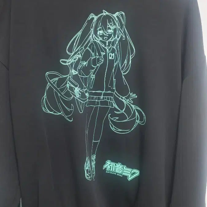 [BUNJANG] SPAO x Hatsune Miku Track Jacket Black 2XL / 스파오 x 하츠네미쿠 트랙 자켓 블랙 2XL사이즈