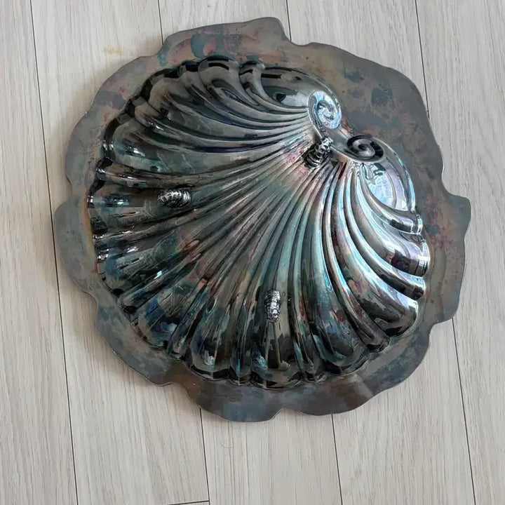 [BUNJANG] Vintage Silver Shell Plate Tray / 빈티지 실버 쉘 플레이트 