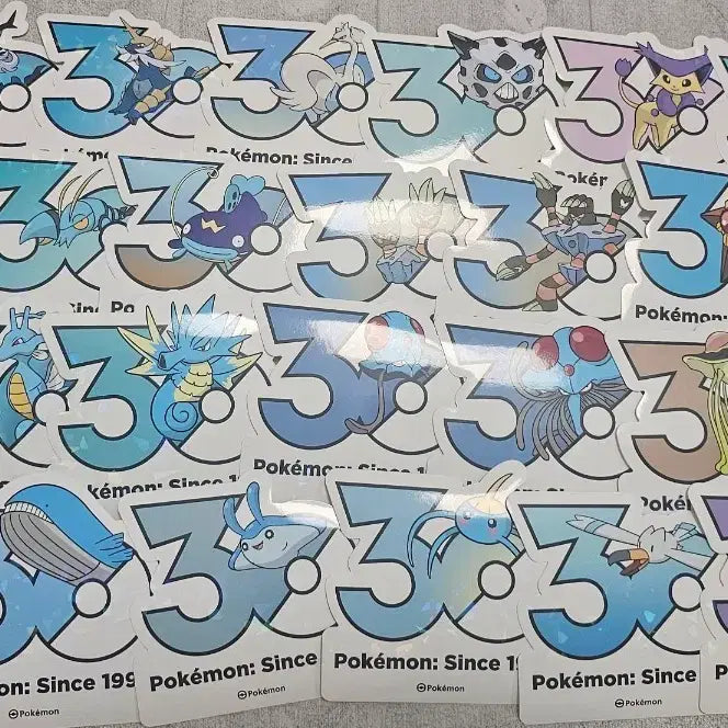 [BUNJANG] Pokemon 30th Anniversary Logo Sticker Bundle (25 pcs) / 포켓몬 30주년 로고 스티커 25장 일괄판매