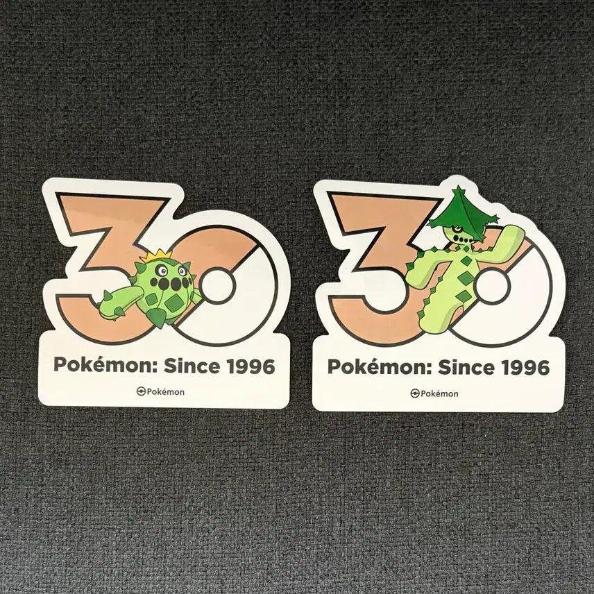 [BUNJANG] Pokemon 30th Anniversary Logo Sticker Set (Cactus) / 한국한정] 포켓몬 30주년 로고 스티커 선인왕 밤선인 세트