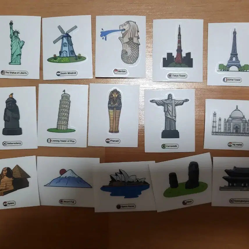 [BUNJANG] Landmark Sticker Set (15 Types) / 명소 스티커 띠부씰 15종
