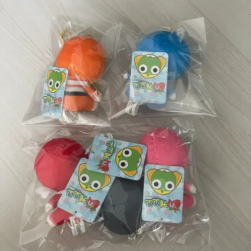 [BUNJANG] Sgt. Frog (Keroro) Rangers Plush Keyring Set / (세트) 개구리중사케로로 레인저스 타마마 도로로 쿠루루 기로로 인형 키링