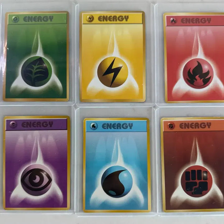 [BUNJANG] Pokemon Card 1996 Early Energy Card Set (6 Cards) / 포켓몬카드 1996 초기 에너지카드 일괄 6장 세트