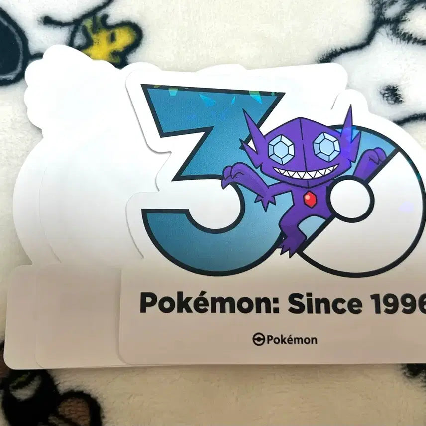 [BUNJANG] Pokemon 30th Anniversary Logo Sticker Set (Kamkkami + 2 Random) / 포켓몬 30주년 로고 스티커 깜까미+랜덤2장 판매