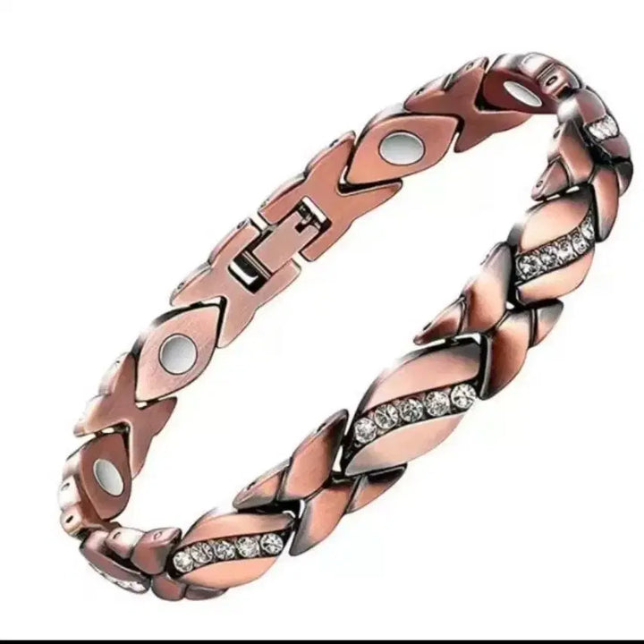 [BUNJANG] Copper Crystal Magnetic Chain Bracelet 20cm / 구리 팔찌 크리스탈 자석 체인 팔찌 20cm