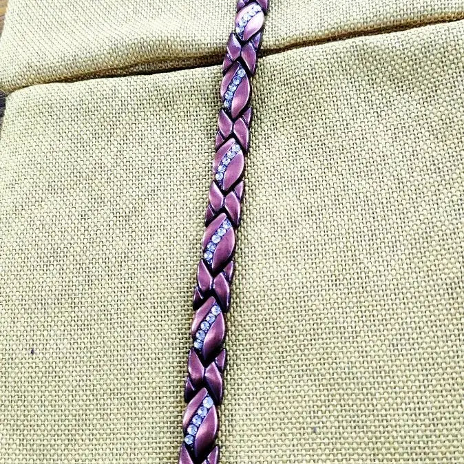 [BUNJANG] Copper Crystal Magnetic Chain Bracelet 20cm / 구리 팔찌 크리스탈 자석 체인 팔찌 20cm