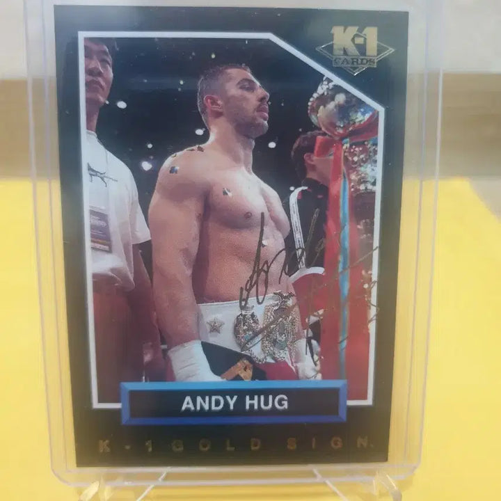 [BUNJANG] 1997 Bandai K-1 Grand Prix Andy Hug Gold Autograph Card / 1997 반다이 K-1 그랑프리 골드 사인 앤디 훅 ANDY HUG