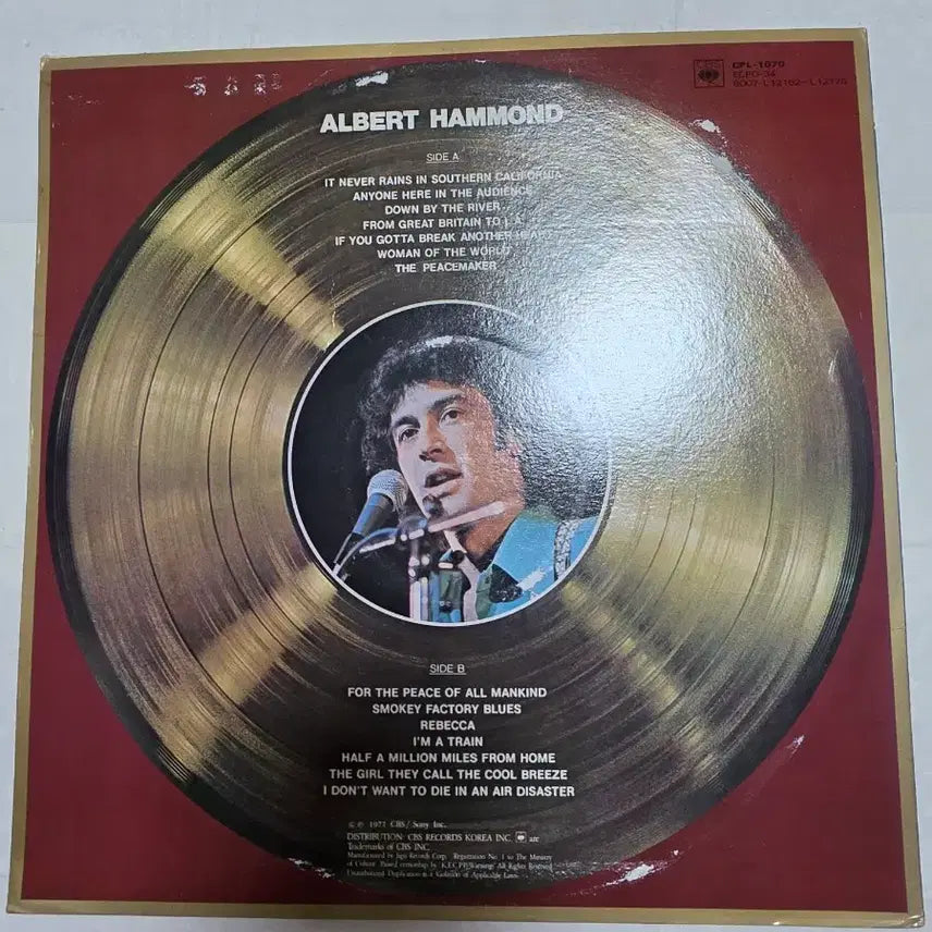 [BUNJANG] Albert Hammond Gold Disc LP / 알버트 하몬드 LP New Gold Disc