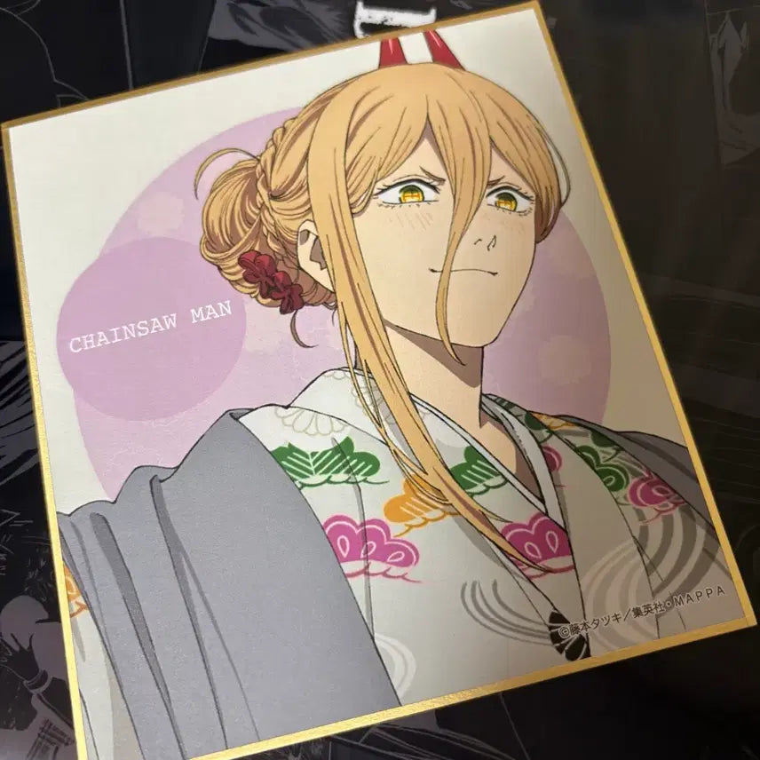 [BUNJANG] Chainsaw Man Power New Year Kimono Shikishi (Face Close-up Ver.) Animate / 체인소맨 파워 신년 기모노 색지 얼굴 확대 버젼 애니메이트