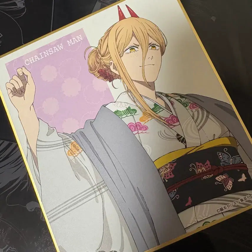 [BUNJANG] Chainsaw Man Power New Year Kimono Shikishi (Upper Body Version) / 체인소맨 파워 신년 기모노 색지 상반신 버젼 애니메이트