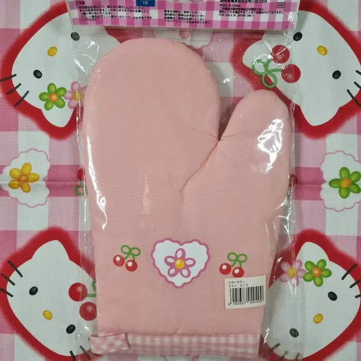 [BUNJANG] Sanrio Cherry Kitty Oven Mitts Vintage 1998 / 고전 키티 체리 키티 주방 오븐 장갑 원단 빈티지