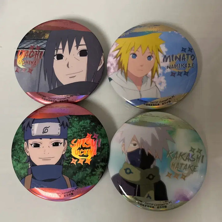 [BUNJANG] Naruto Chibi Tin Badge Set - Itachi, Kakashi, Minato, Shisui / 나루토 치비 캔뱃지 이타치 카카시 미나토 시스이