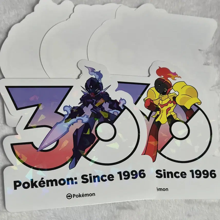 [BUNJANG] Pokemon 30th Anniversary Logo Stickers (Cardinarma, Ablaze, 3 Random) / 포켓몬 30주년 로고 스티커 카디나르마+파라블레이즈+랜덤3장 판매합니다.