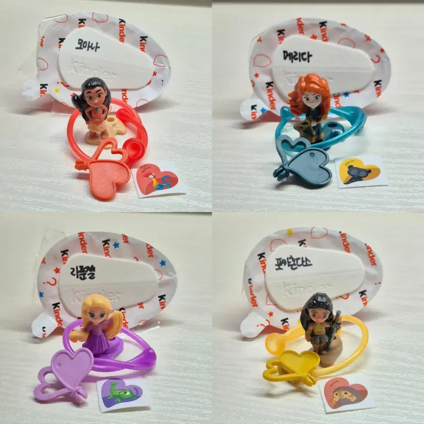 [BUNJANG] Disney Princess Kinder Joy Bundle Set (Rapunzel, Merida, Moana, Pocahontas) / 킨더조이 디즈니 프린세스 라푼젤, 메리다, 모아나, 포카혼다스 일괄