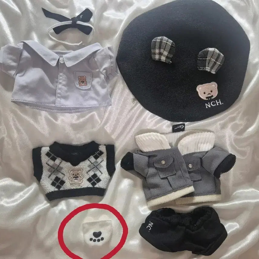 [BUNJANG] Wooob How Are You Bear 20cm Oreo Set / 우블 하우아유베어 20cm(20깅) 오레오 세트 (양말 한짝없음) 인형옷