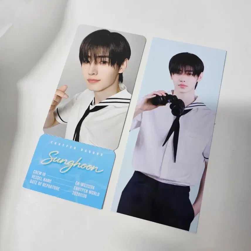 [BUNJANG] ENHYPEN Enhypen World Marine Boy Basic Ticket + Snowy Doll Keychain Set / 엔하이픈 월드 마린보이 베이직 티켓 + 스노위 인형 키링