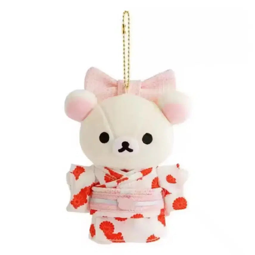 [BUNJANG] Rilakkuma &amp; Korilakkuma Kimono Plush Keyring / 기모노 리락쿠마 코리락쿠마 인형 키링