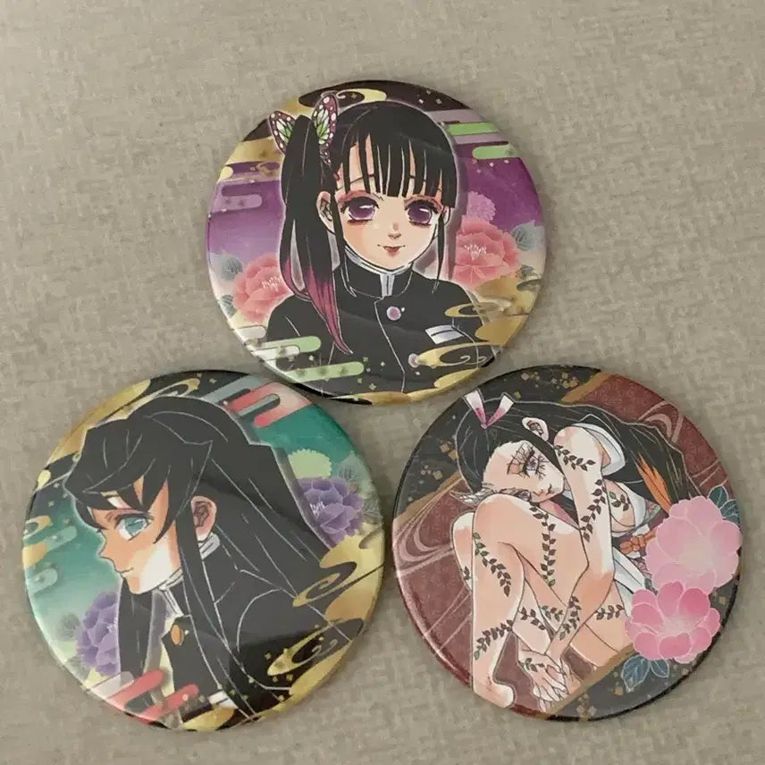 [BUNJANG] Demon Slayer Original Art Badge Set (Muichiro, Nezuko, Kanao) / 귀멸의칼날 원화 뱃지 3종 일괄 무이치로 네즈코 카나오