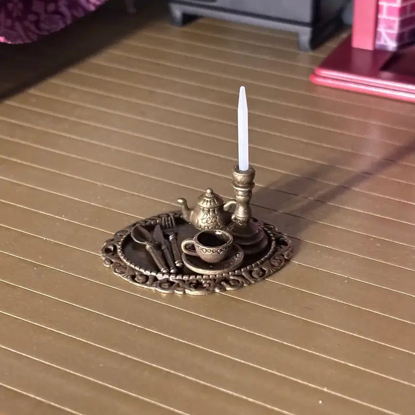 [BUNJANG] Miniature Antique Candlestick Teapot Set / 미니어처 앤틱 양초 스탠드 티팟 세트