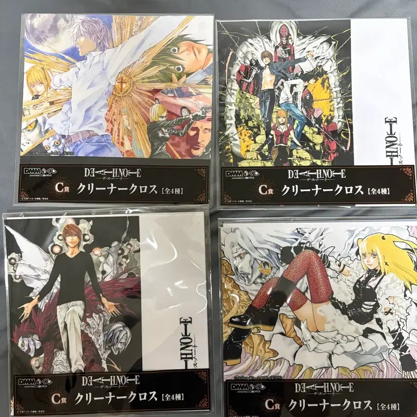 [BUNJANG] Death Note DMM C Prize ANi-ART Glasses Cleaner Set (4 Types) / 미개봉) 데스노트 DMM C상 안경클리너 4종 세트