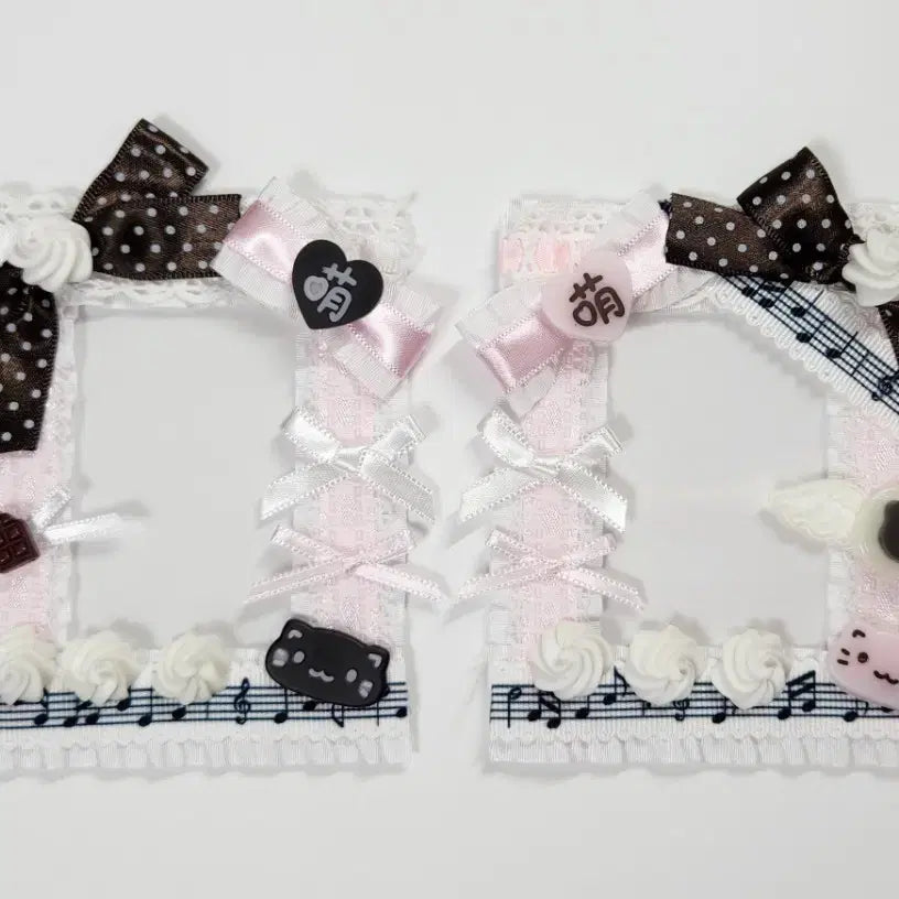 [BUNJANG] Chocolat Pink Nya Lace Top Loader Holder Decor Den / 쇼콜라핑크냥 레이스탑꾸 탑로더   포카홀더 데코덴탑꾸