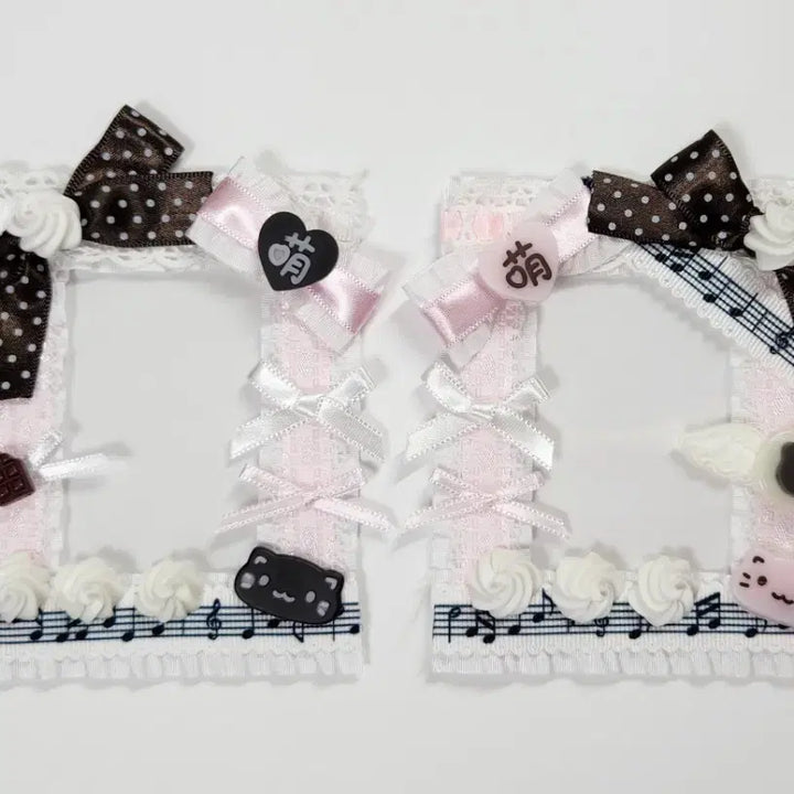 [BUNJANG] Chocolat Pink Nya Lace Top Loader Holder Decor Den / 쇼콜라핑크냥 레이스탑꾸 탑로더   포카홀더 데코덴탑꾸