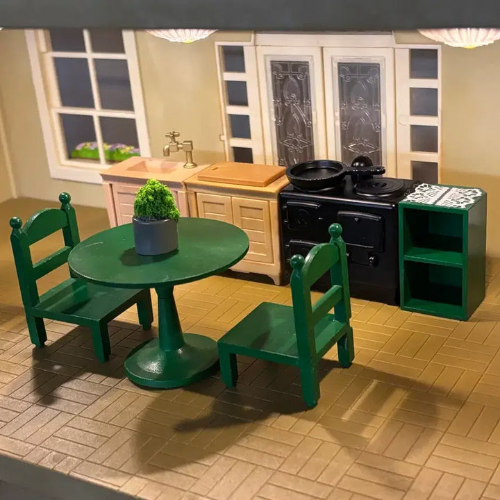 [BUNJANG] Sylvanian Families Old Green Kitchen Bundle Set / 실바니안 올드 초록 빈티지 키친 일괄 판매