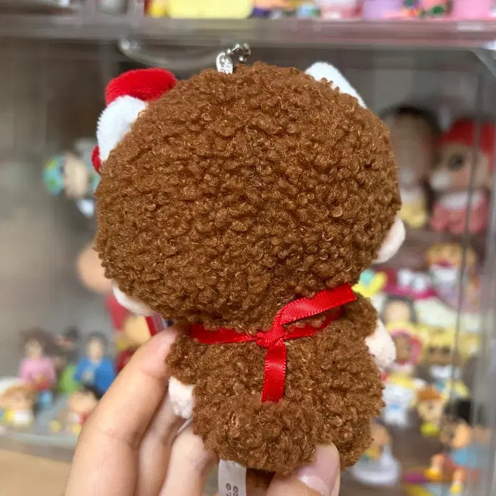 [BUNJANG] Monchhichi x Hello Kitty Collaboration Plush Keychain / 몬치치 헬로키티 콜라보 인형 키링