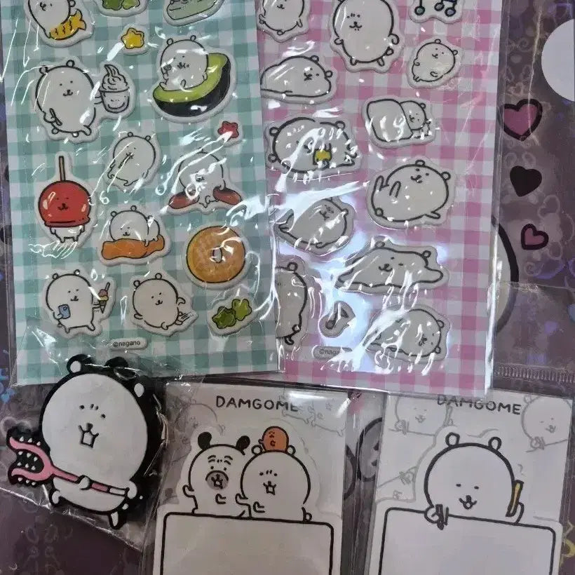 [BUNJANG] Nongdamgom Sticker, Memo Pad, and Keyring Set / 농담곰 스티커 2종+메모지 2종+키링 1개 세트