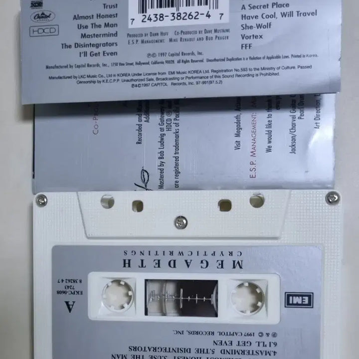 [BUNJANG] Megadeth Cryptic Writings Cassette Tape / 메가데스 Cryptic Writings (카세트테이프)