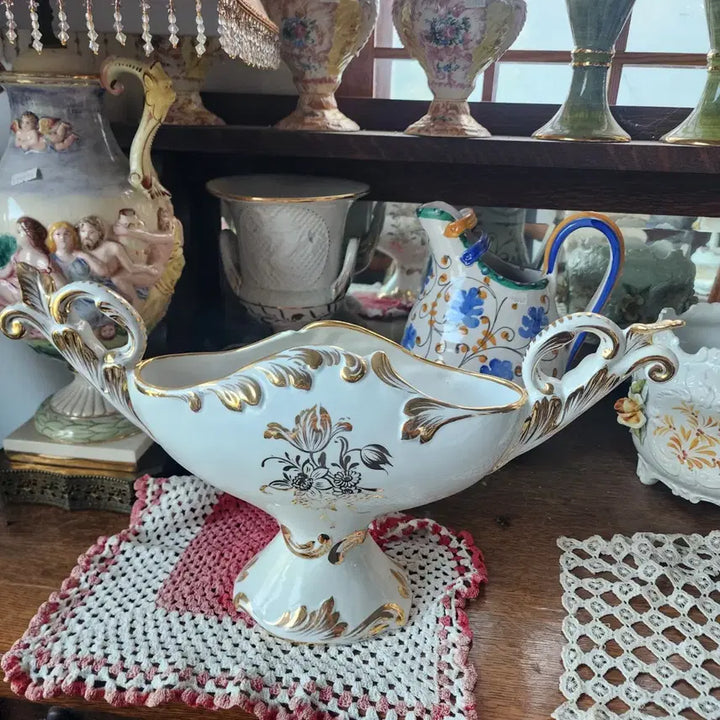 [BUNJANG] 1950s Italian Ceramic Hand-Painted Vase / 1950년대 이태리 도자기 가로48.3cm 높이27.3cm 핸드 페인티드
