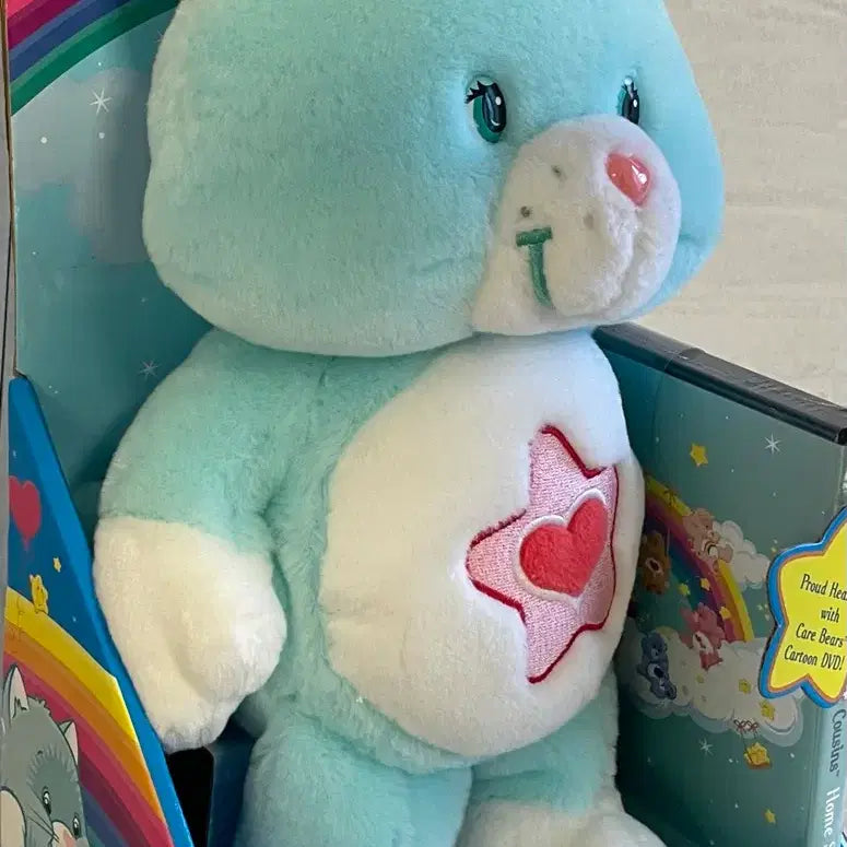 [BUNJANG] Care Bears Proud Heart Cat 13-Inch Plush with DVD Set (Vintage) / 케어베어 인형 고양이 carebears
