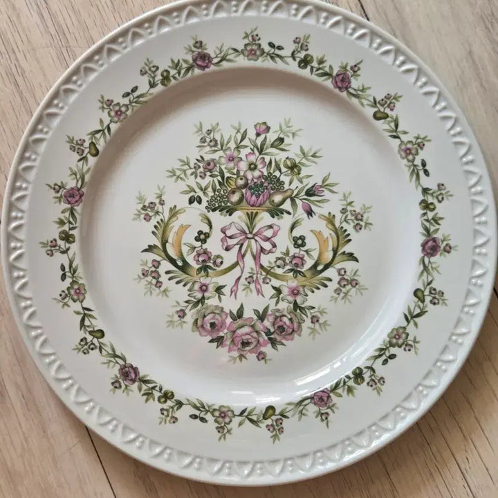 [BUNJANG] Vintage 20cm Plate Floral Ribbon Design / 빈티지 20cm 접시 정리 판매