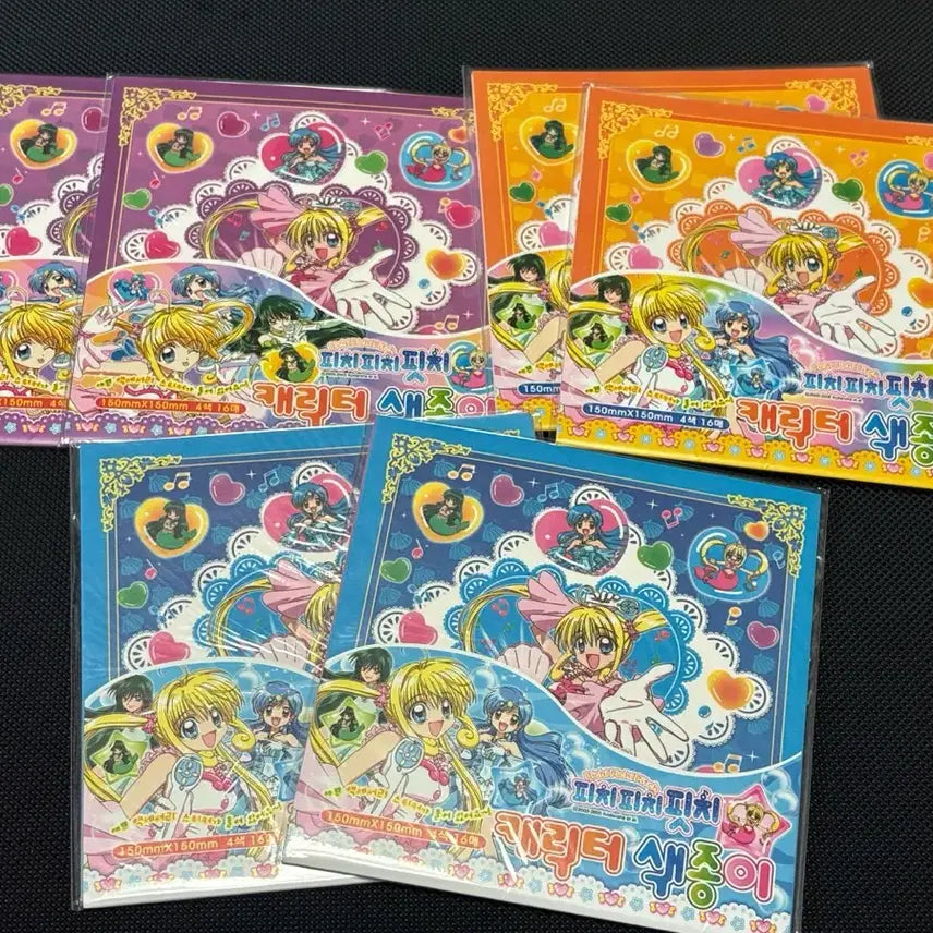 [BUNJANG] Peach Girl Peach Peach Pitch Paper Set of 6 (Sealed) / 고전문구 피치피치핏치 색종이 미개봉 새상품 6세트 일괄 판매