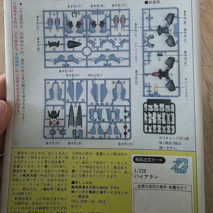 [BUNJANG] Bandai 1/220 RX-160 Byarlant (1986 Old Mold) Model Kit / 고전프라 반다이 구판 1/220 바이란트 (RX-160)구판