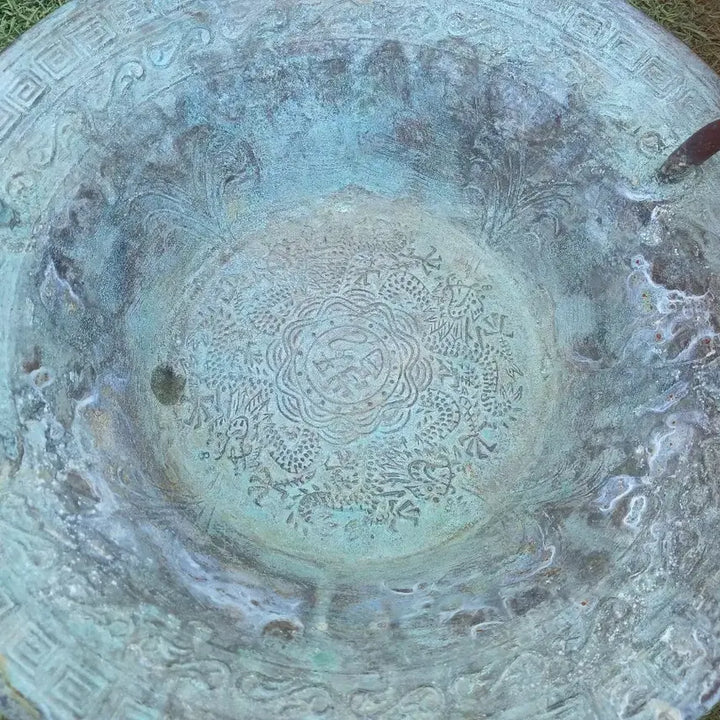 [BUNJANG] Bronze Relief Pattern Large Basin / 청동 양각 문양 대야