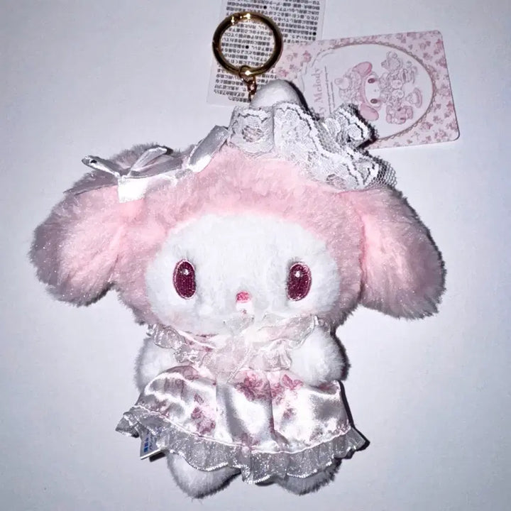 [BUNJANG] Sanrio My Melody Shiro Ichigo Tea Time Mascot Pouch Keychain / 일본가)정품 산리오 마이멜로디 시로이치고티타임 마스코트 인형 파우치 키링