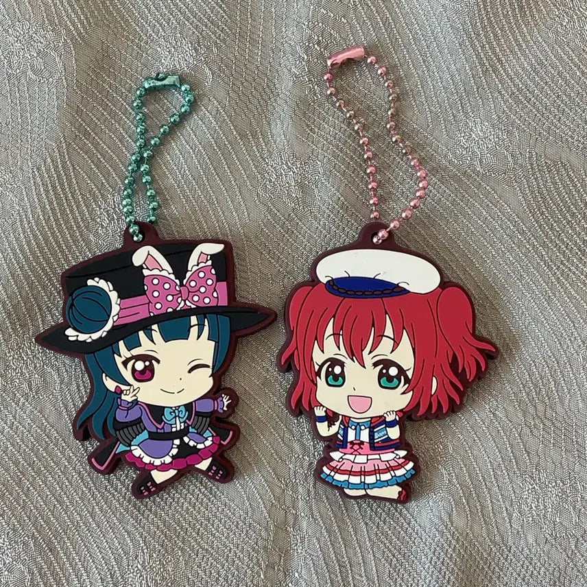 [BUNJANG] Love Live! Sunshine!! Aqours Yoshiko Ruby Rubber Strap Keychain / 러브라이브 선샤인 아쿠아 요시코 루비 러버스트랩 키링
