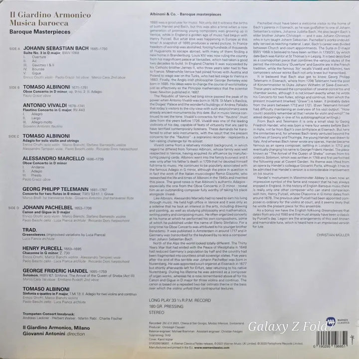 [BUNJANG] Il Giardino Armonico Baroque Music Best 180g 2LP Vinyl Album / BA-539. 바로크 음악 베스트 180g 2LP.