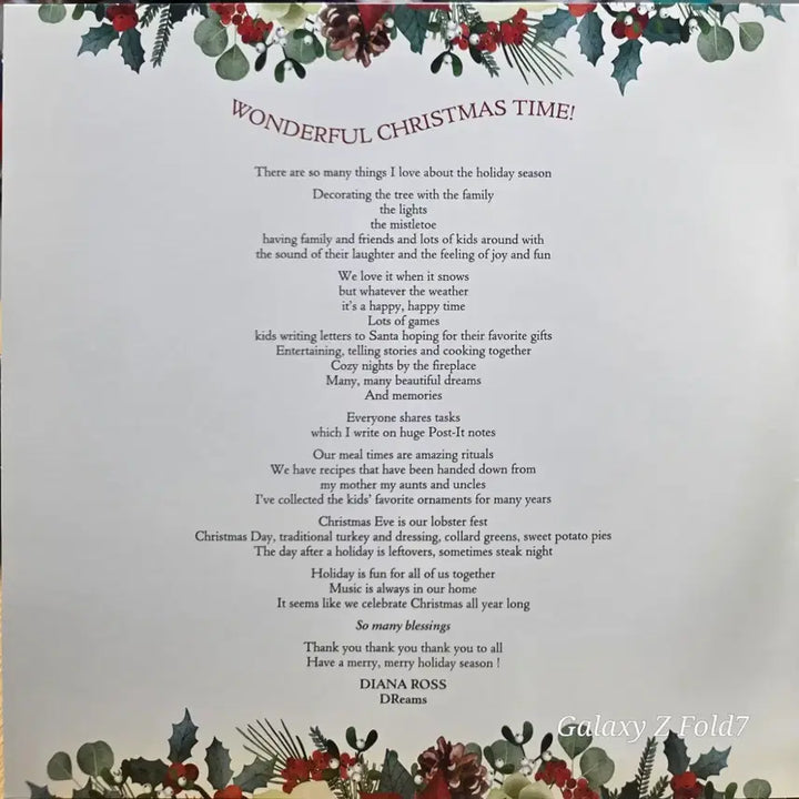 [BUNJANG] Diana Ross Wonderful Christmas Time LP Vinyl / BA-540. 다이애나 로스 Wonderful Christmas Time